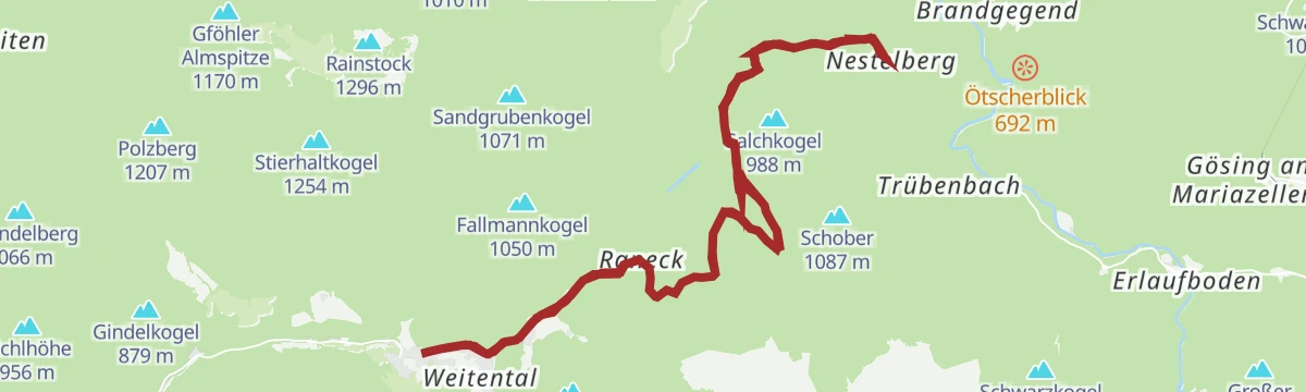 Route map: Nestelberg-Strecke